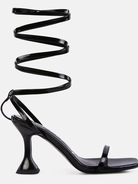 London Rag Strappy Tie-Up Heel Sandals in Black